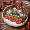 Custom Circle Glass Ornament - Personalized Christmas Birthday Gifts For Family, Dog Cat Lovers - Together Forever Never Apart