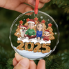 Custom Circle Glass Ornament - Personalized Christmas Birthday Gifts For Family, Dog Cat Lovers - My Pet My Happy Place
