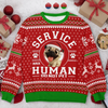 Custom Unisex Ugly Sweatshirt - Personalized Christmas Birthday Gifts For Dog Lovers, Dog Dad And Mom - Service Human On Duty