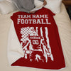 Custom American Football Blanket - Personalized Gift For Birthday, Football Football Lovers, NFL Fans, Sport Lovers, Senior Graduation Gift - Team Name with Flag