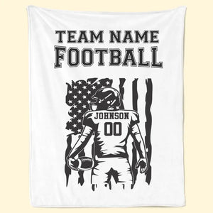Custom American Football Blanket - Personalized Gift For Birthday, Football Football Lovers, NFL Fans, Sport Lovers, Senior Graduation Gift - Team Name with Flag