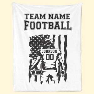 Custom American Football Blanket - Personalized Gift For Birthday, Football Football Lovers, NFL Fans, Sport Lovers, Senior Graduation Gift - Team Name with Flag