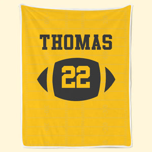 Custom American Football Blanket - Personalized Gift For Birthday, Football Football Lovers, NFL Fans, Sport Lovers, Senior Graduation Gift - Chasing Victory Under The Lights