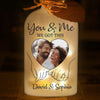 Custom Photo Glass Bottle LED Light - Personalized Anniversary Wedding Gifts For Husband And Wife, Him And Her - Where You Are, I Belong
