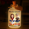 Custom Glass Bottle LED Light - Personalized Anniversary Wedding Gifts For Husband And Wife, Him And Her - Two Weirdos, One Love Story