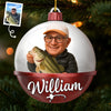 Custom Photo Acrylic Ornament - Personalized Christmas Birthday Fishing Gifts For Fisherman - Casting Dreams On Quiet Waters