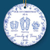 Custom First Christmas Ceramic Ornament - Personalized Christmas Birthday Gifts For Mom, Dad, Brother, Sister, Kids - Together Wrapped In Winter Magic