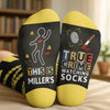 Custom True Crime Crew Socks - Personalized Birthday Gifts For Best Friends, Family, Coworker, Work Bestie - Killer Style Everyday