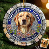 Custom Photo Ceramic Ornament - Personalized Pet Christmas Memorial Sympathy Gifts For Dogs, Cats - Paw Prints Stay Within Our Hearts