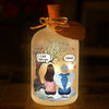 Custom Glass Bottle LED Light - Personalized Christmas Memorial Sympathy Gifts For Loss Of Mom, Dad - A Life Cherished Never Forgotten