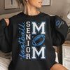 Custom Football Mom Unisex Sweatshirt, Hoodie With Design On Sleeve Personalized Birthday Football Gifts For Mom, Football Lovers, NFL Fans, Sport Lovers - Triumphant Senior Football Mama with Kid Name
