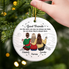 Custom Ceramic Ornament - Personalized Best Friend Christmas Birthday Gifts For Women, Besties, Sisters, BFF - Forever On Your Side