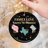 Custom Long Distance Ceramic Ornament - Personalized Christmas Birthday Gifts For Mom, Dad, Brother, Sister, Kids - Wherever We Are, Love Finds The Way