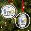 Custom First Christmas Acrylic Rotating Ornament - Personalized Christmas Birthday Gifts For Mom, Dad, Brother, Sister, Kids - Hearts Gather Around The Tree