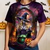 Custom Unisex T-shirt - Personalized Halloween Witchy Gifts For Besties, Sisters, BFF, Family, Yourself - Living Free With A Spellbound Heart