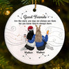 Custom Ceramic Ornament - Personalized Best Friend Christmas Birthday Gifts For Women, Besties, Sisters, BFF - Forever On Your Side