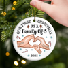 Custom First Christmas Ceramic Ornament - Personalized Christmas Birthday Gifts For Mom, Dad, Brother, Sister, Kids - Together Is Our Best Place