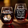 Custom Wine Glass - Personalized Best Friend Birthday Gifts For Women, Besties, Sisters, BFF - Forever My Drinking Buddy