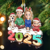 Custom Acrylic Ornament - Personalized Christmas Birthday Gifts For Family, Dog Cat Lovers - Our Family Our Forever