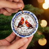 Custom Cardinal Ceramic Ornament - Personalized Christmas Memorial Sympathy Gifts For Loss Of Mom, Dad - Remembered With Love Through Time