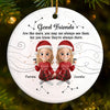 Custom Ceramic Ornament - Personalized Best Friend Christmas Birthday Gifts For Women, Besties, Sisters, BFF - Besties And Bubbly Joy