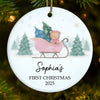 Custom Ceramic First Christmas Ornament - Personalized Christmas Baby Shower, Gifts For New Moms, New Dads, New Parents - Little Feet, Christmas Sweet