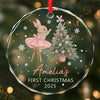 Custom Baby First Christmas Glass Ornament - Personalized Christmas Baby Shower, Gifts For New Moms, New Dads, New Parents - Santa’s Newest Helper
