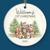 Custom Baby First Christmas Ceramic Ornament - Personalized Christmas Baby Shower, Gender Reveal Gifts For New Moms, New Dads, New Parents - Born To Be Loved