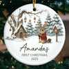 Custom Baby First Christmas Ceramic Ornament - Personalized Christmas Baby Shower, Gender Reveal Gifts For New Moms, New Dads, New Parents - Little One Big Love