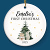 Custom Ceramic First Christmas Ornament - Personalized Christmas Baby Shower, Gifts For New Moms, New Dads, New Parents - All Is Bright With You