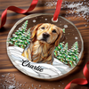 Custom Photo Circle Glass Ornament - Personalized Pet Christmas Memorial Sympathy Gifts For Dogs, Cats - Silent Whiskers Echo With Love