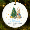 Custom Baby First Christmas Ceramic Ornament - Personalized Christmas Baby Shower, Gifts For New Moms, New Dads, New Parents - Little Blessings Shine This Christmas