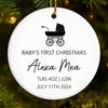 Custom Baby First Christmas Ceramic Ornament - Personalized Christmas Baby Shower, Gender Reveal Gifts For New Moms, New Dads, New Parents - Our Little Wonder