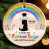 Custom Rainbow Bridge Ceramic Ornament - Personalized Pet Christmas Memorial Sympathy Gifts For Dogs - My Sky Companion