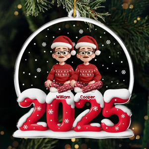 Custom Acrylic Ornament - Personalized Christmas Birthday Gifts For Family, Dog Cat Lovers - Happy Together