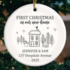 Custom First Christmas In New Home Ceramic Ornament - Personalized Anniversary Christmas Wedding Gifts For Husband And Wife, Him And Her, New Homeowners, Couples, Friends - New Home Christmas Magic