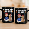 Custom Black Mug - Personalized Christmas Birthday Gifts For Dog Lovers, Dog Dad And Mom - A Man And His Dog, Unbreakable Bond