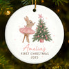Custom Baby First Christmas Ceramic Ornament - Personalized Christmas Baby Shower, Gender Reveal Gifts For New Moms, New Dads, New Parents - Little Joy Big Love