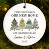 Custom First Christmas In New Home Ceramic Ornament - Personalized Anniversary Christmas Wedding Gifts For Husband And Wife, Him And Her, New Homeowners, Couples, Friends - Together Under One Roof