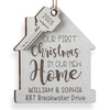 Custom First Christmas In New Home Wood Ornament - Personalized Anniversary Christmas Wedding Gifts For Husband And Wife, Him And Her, New Homeowners, Couples, Friends - Our Story Begins Here
