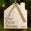 Custom First Christmas In New Home Wood Ornament - Personalized Anniversary Christmas Wedding Gifts For Husband And Wife, Him And Her, New Homeowners, Couples, Friends - Our First Home Journey Begins