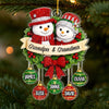 Custom Snowman Acrylic Ornament - Personalized Christmas Birthday Gifts For Grandpa, Grandma - Together Our Hearts Find Home