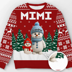 Custom Snowman Unisex Ugly Sweatshirt - Personalized Christmas Birthday Gifts For Mom, Grandma - Christmas Wonder Glows In Every Smile