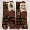 Custom Crew Socks - Personalized Bookish Gifts For Book Lovers, Bookworms, Dog Dad And Mom - Pages With Pawprints
