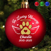 Custom Colored Ball Ornament - Personalized Pet Christmas Memorial Sympathy Gifts For Dogs, Cats - Paw Prints Remain In Our Hearts