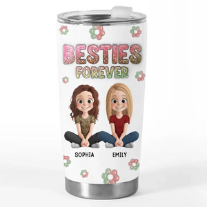 Custom Tumbler - Personalized Best Friend Birthday Gifts For Women, Besties, Sisters, BFF - Bestie Moments Spark Endless Smiles