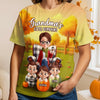 Custom Fall Autumn Unisex T-shirt - Personalized Birthday Gifts For Mom, Grandma - Love Passed Through Generations Of Care