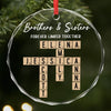 Custom Scrabble Circle Glass Ornament - Personalized Christmas Birthday Gifts For Brother, Sister, Best Friends - Side By Side Through Every Step