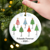 Custom Ceramic Ornament - Personalized Best Friend Christmas Birthday Gifts For Women, Besties, Sisters, BFF - Together Feels Like Magic