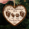 Custom First Christmas Double Layer Wooden Ornament - Personalized Christmas Birthday Gifts For Mom, Dad, Kids - Love Connects Every Heart Together